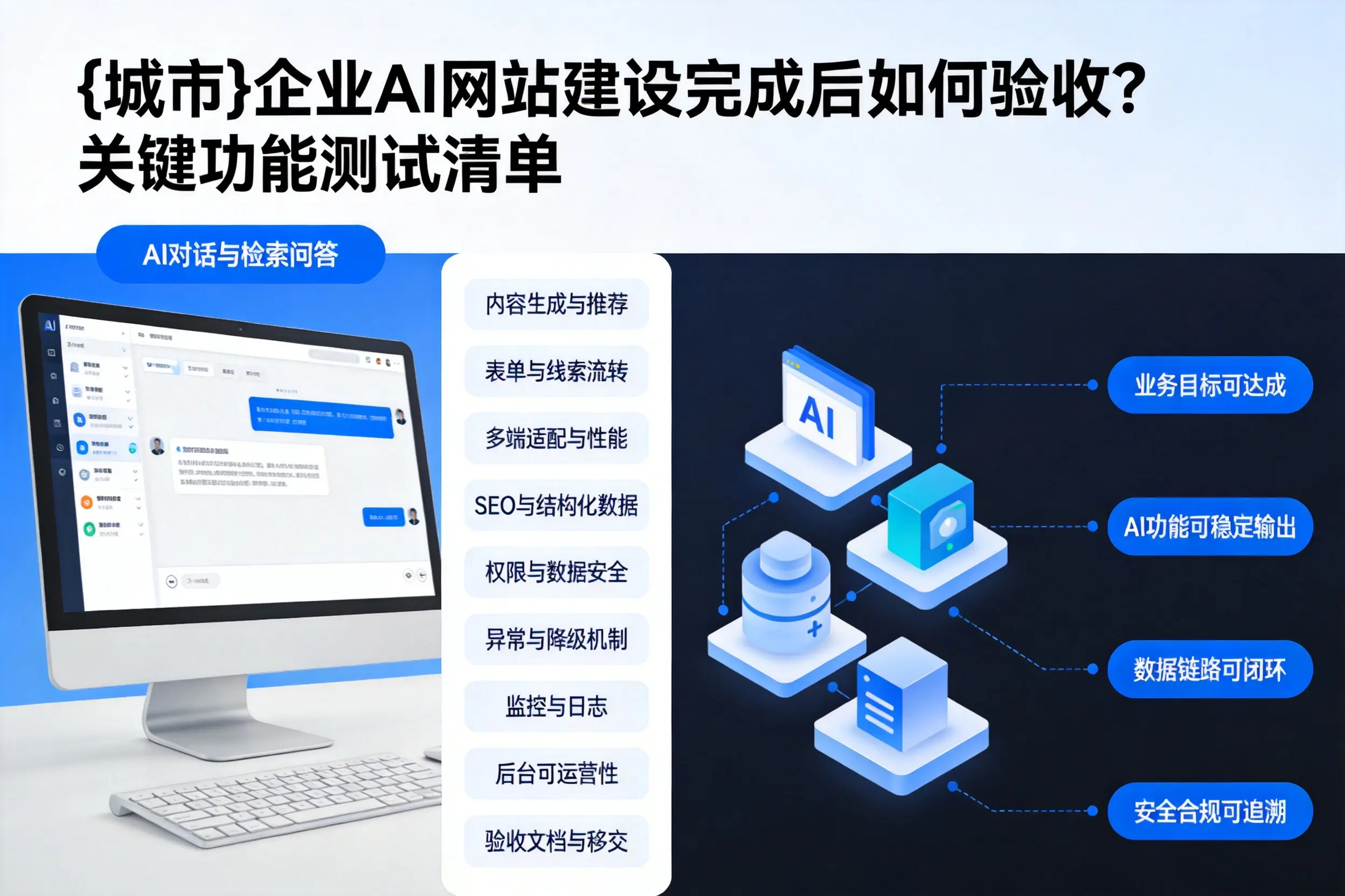 孝感企业AI网站建设完成后如何验收？关键功能测试清单