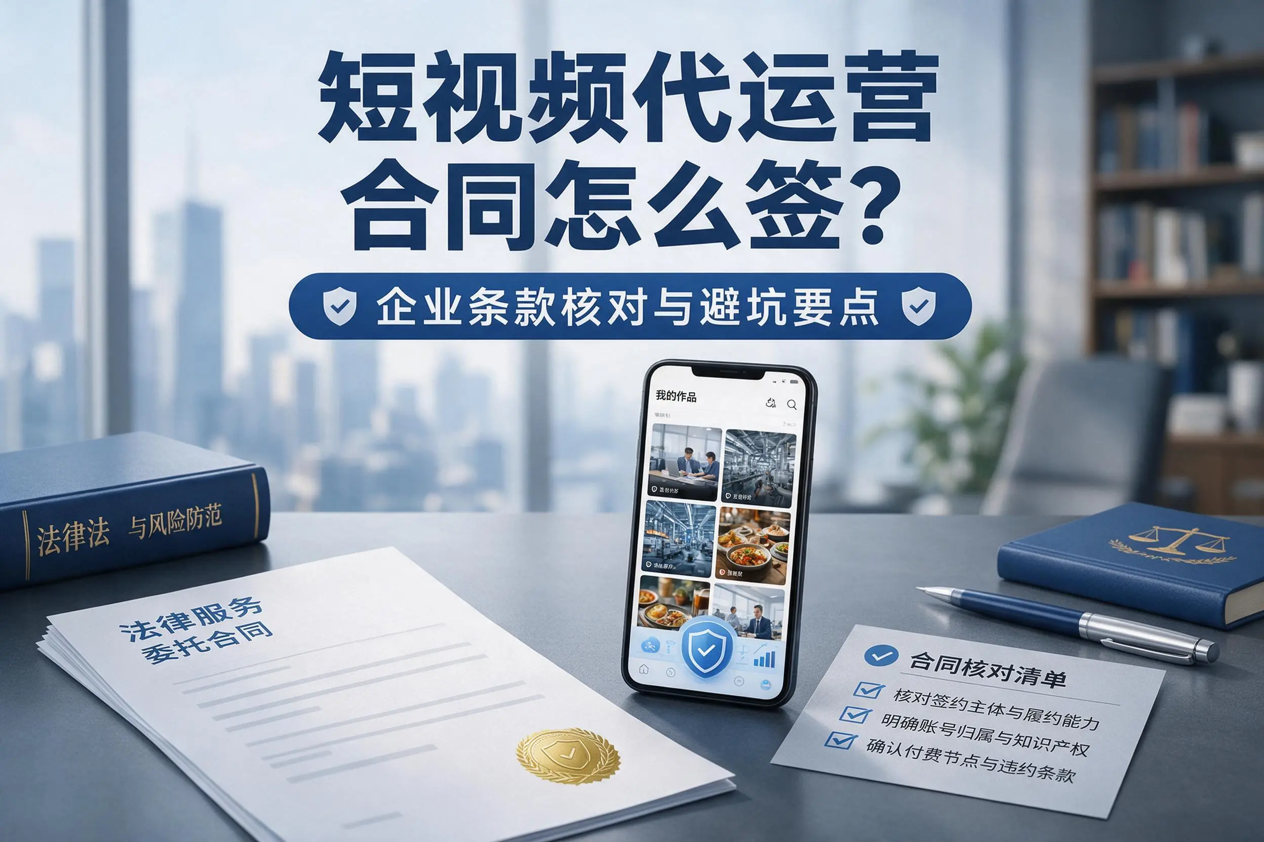 短视频代运营合同怎么签？孝感企业条款核对与避坑要点