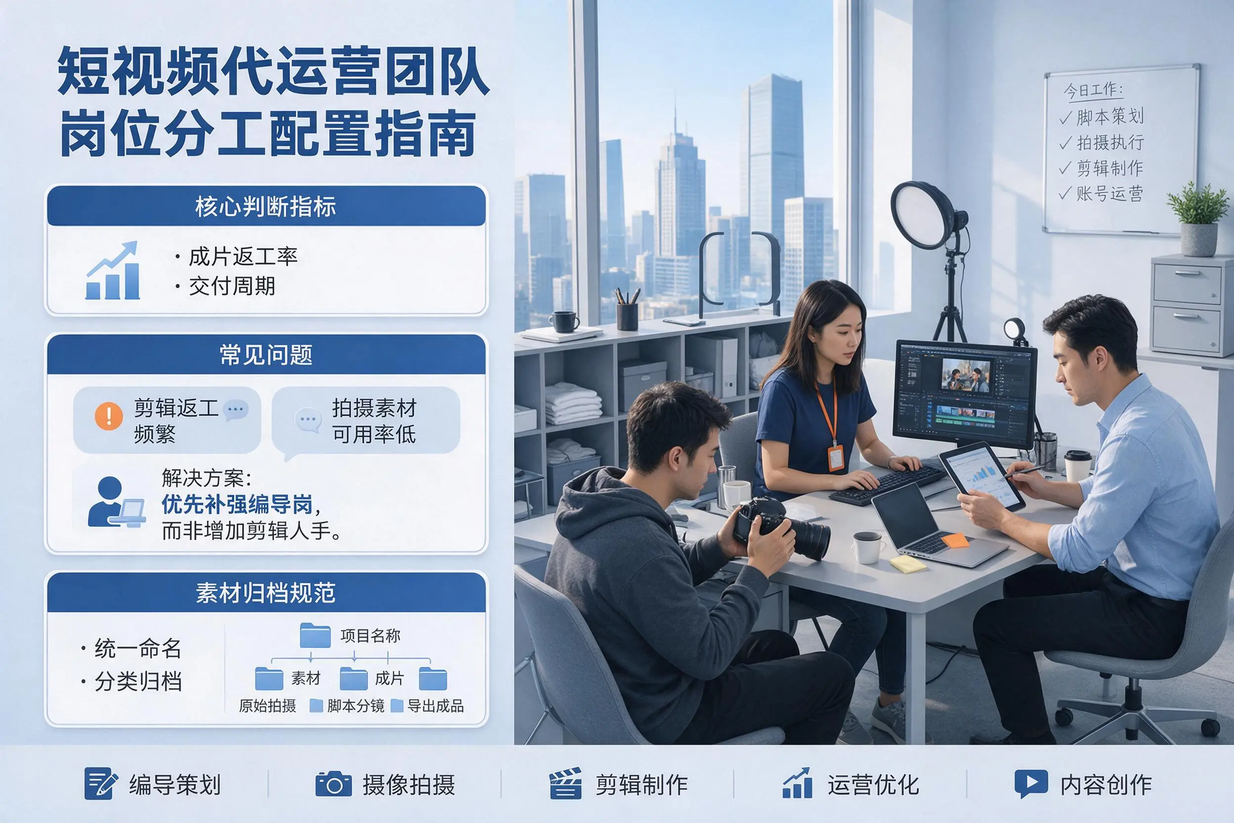 短视频代运营团队如何配置？孝感企业岗位分工科普说明