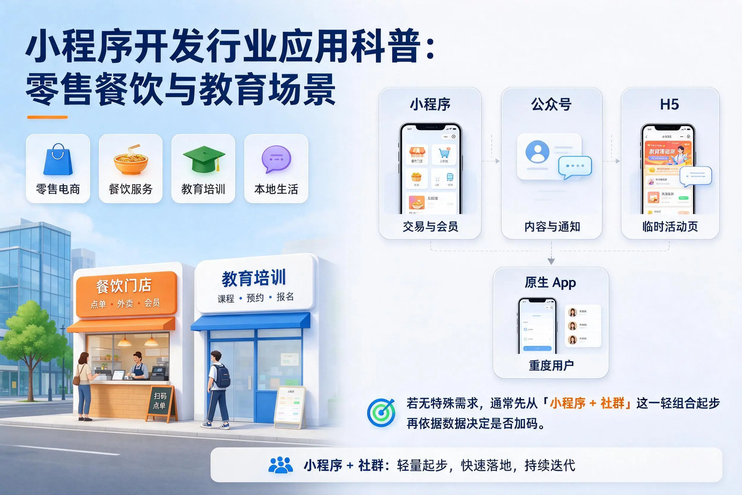 孝感小程序开发行业应用科普：零售餐饮与教育场景