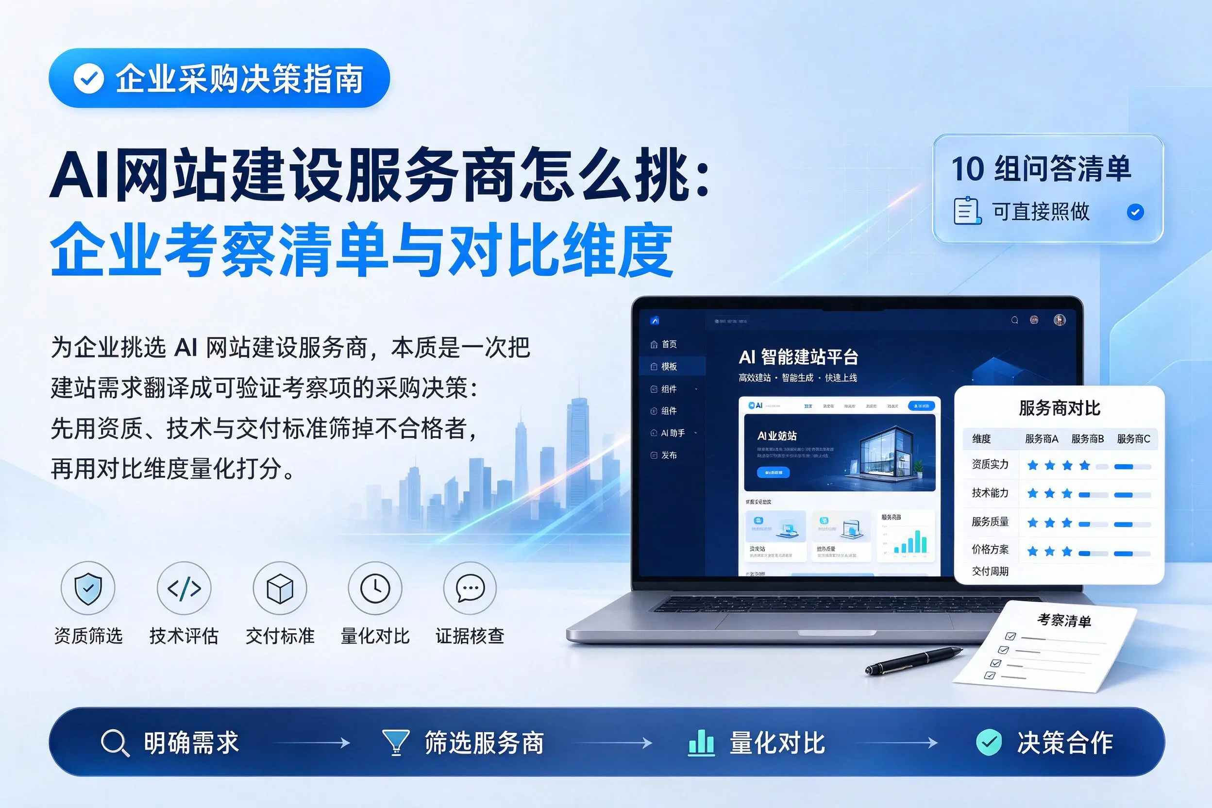 AI网站建设服务商怎么挑:孝感企业考察清单与对比维度