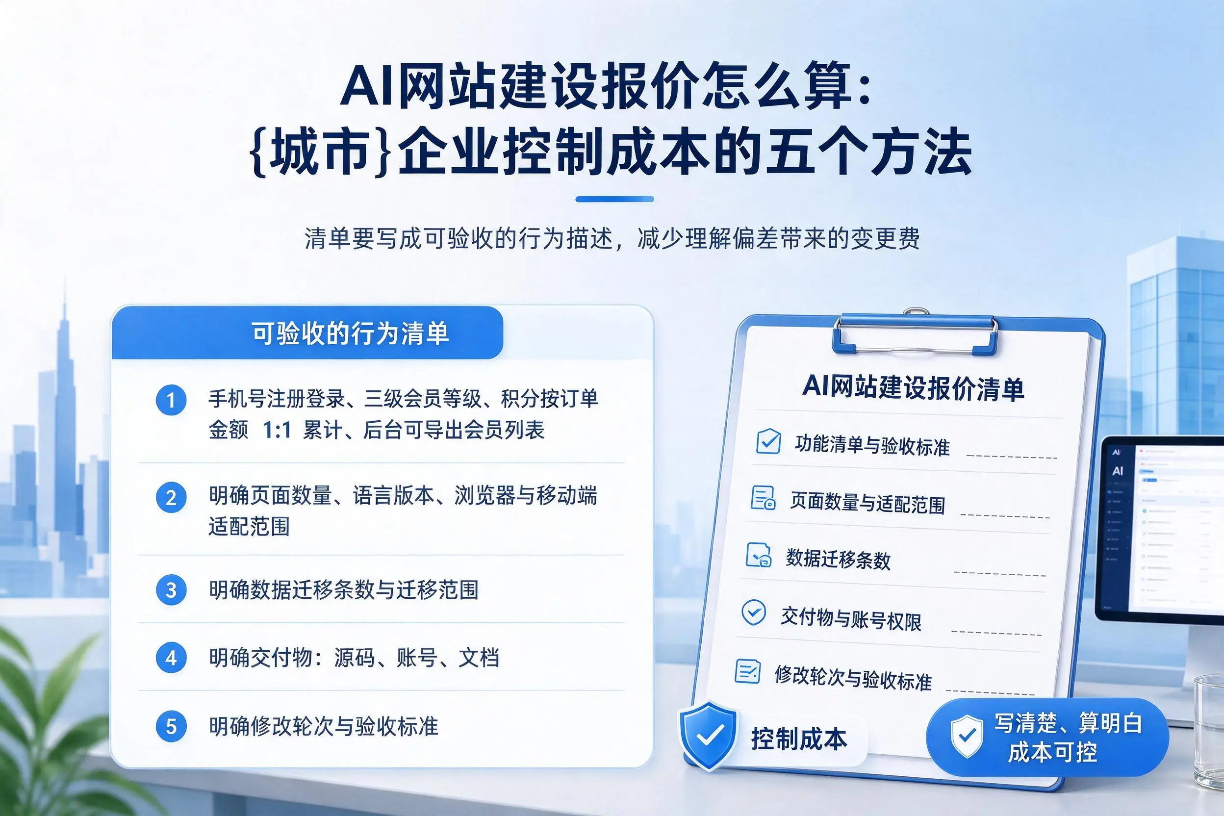 AI网站建设报价怎么算:孝感企业控制成本的五个方法